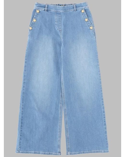 Balmain Blue Pantaloni Tessuto