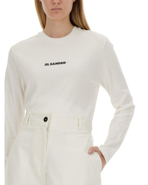 Jil Sander White Tshirt Con Logo