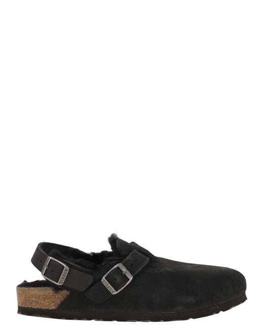 Birkenstock Black Tokio Shearling