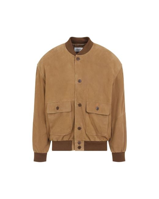 Saint Laurent Brown Solid Bomber Jacket for men