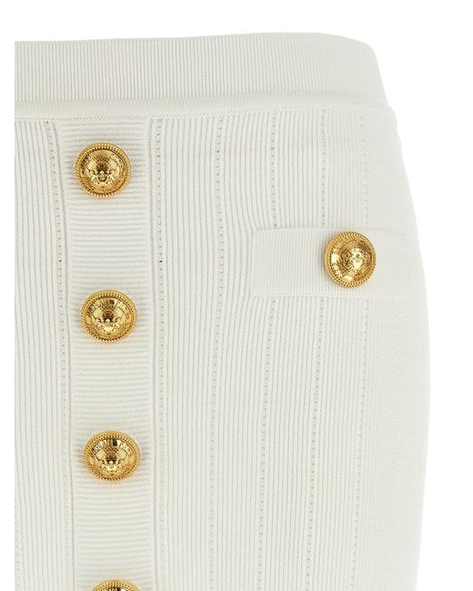 Falda mini de punto Balmain de color White