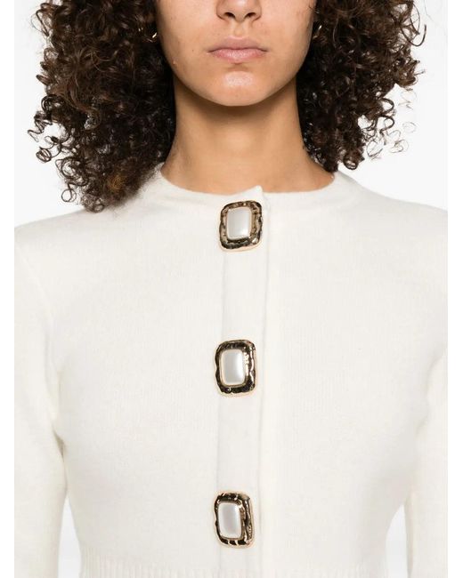 Self-Portrait White Embellished Cardigan