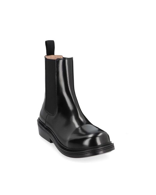 Bottega Veneta Black Brushed Leather Chelsea Boots