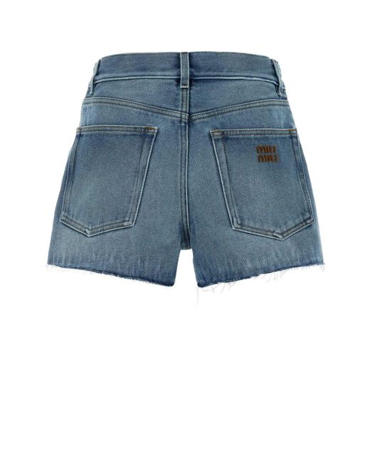 Miu Miu Blue Denim Shorts