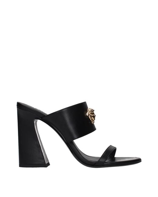 Versace Black Sandals Leather