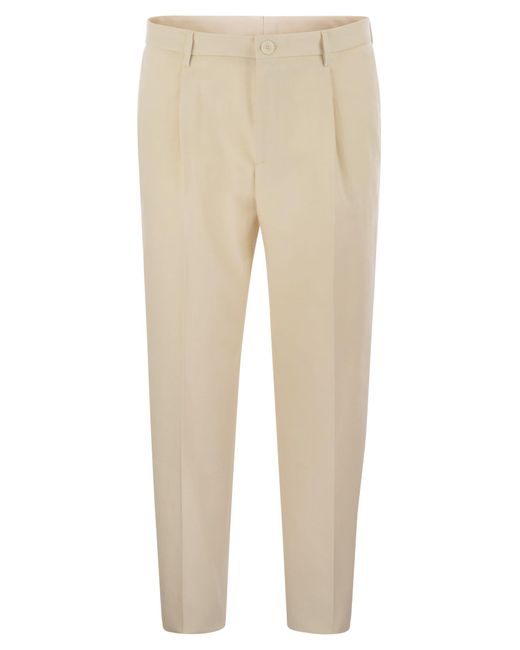 Tagliatore Rek Katoen Blend Broek in het Natural voor heren
