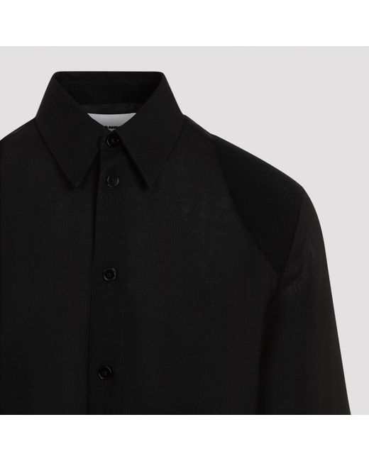 Jil Sander Black Hemden Schwarz