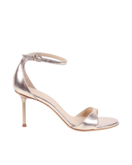 Sergio Levantesi White Sandalo Goldie6 Lizard Platino