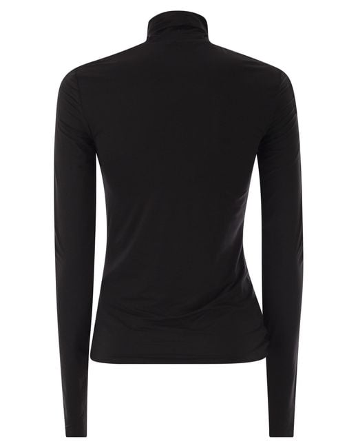 Sportmax Black Stone Jersey Turtleneck Jumper
