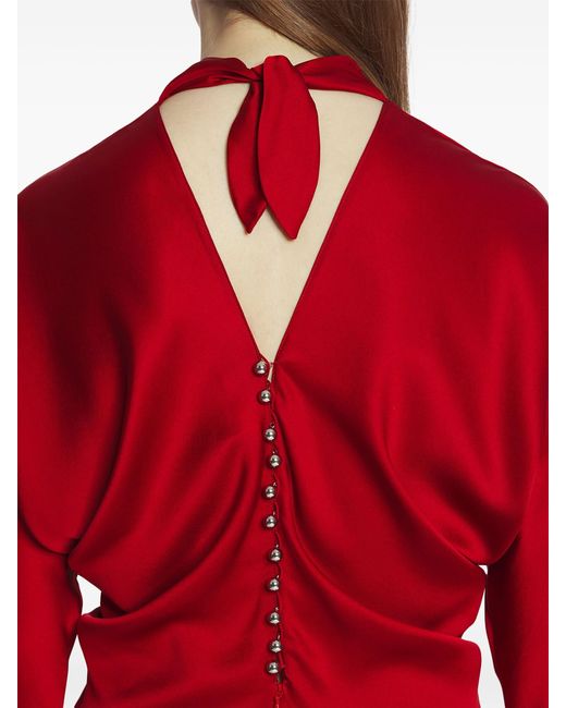 Lanvin Red Draped Fitted Dress Rwdr00186041P25