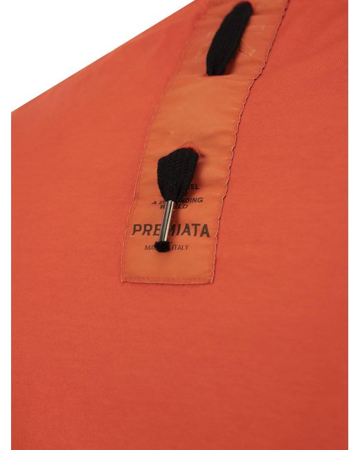 Camiseta de algodón con logotipo Premiata de hombre de color Orange