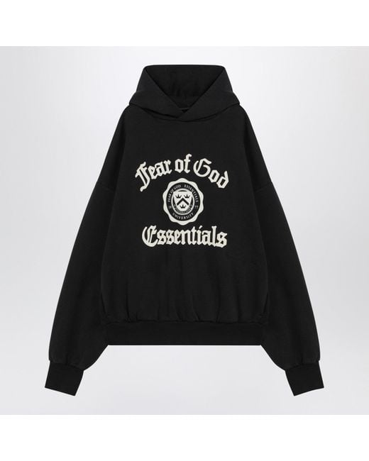 Fear Of God Black Hoodie With University Logo for men