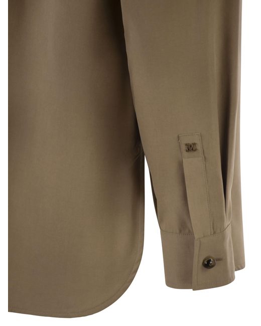 Max Mara Green Mxmsiamese Silk Canvas Shirt