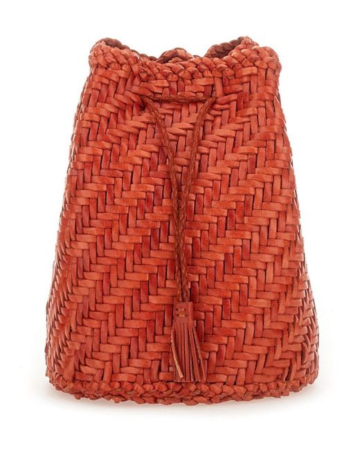 Dragon Diffusion Red "pompom Double Jump Tan" Bag