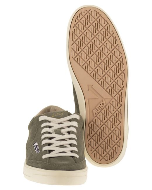 Autry Green Windscape Suede Trainers With Leather Details