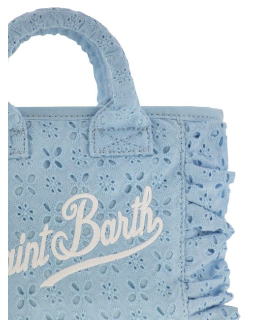 Mc2 Saint Barth Blue Vanity Mini Volant Sangallo Lace Handbag