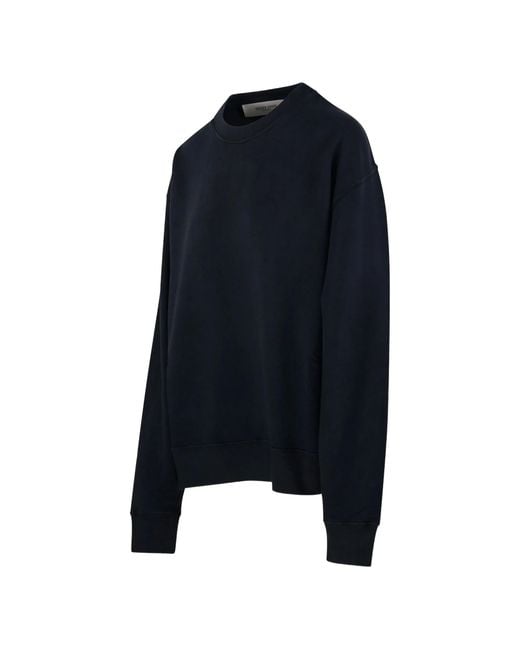 Golden Goose Deluxe Brand Blue Boxi Sweatshirt Cotton Fleece Logo Patch