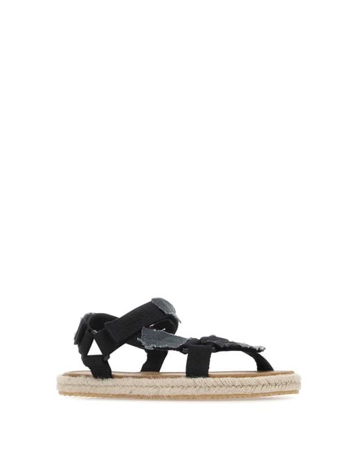 Maison Margiela Black Canvas Trekking Sandals