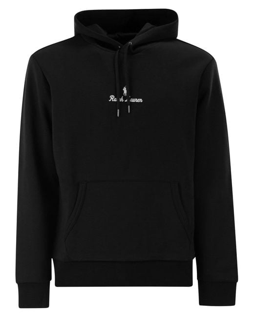 Polo Ralph Lauren Black Double Knit Hoodie for men