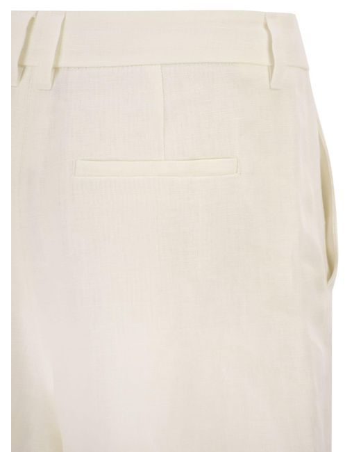 Max Mara Natural Smmparty Linen Straw Shorts