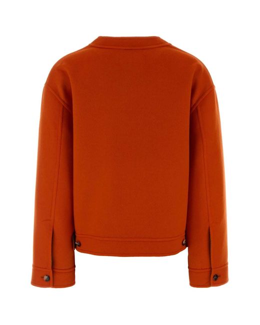 Loewe Orange Wool Blend Cardigan