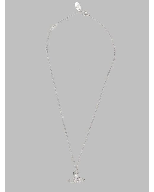 Vivienne Westwood White Mini Brass Necklace For