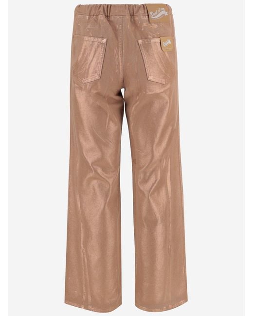 DON'T @ ME Brown Cotton Pants With Drawstring