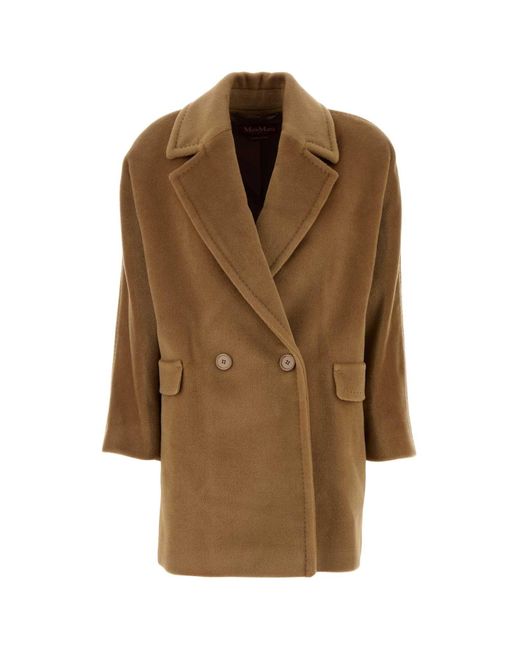 MM STUDIO Brown Wool Molo Coat