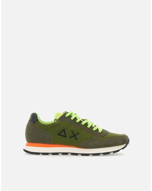 Sneaker Verde Militare Tom Fluo di Sun 68 in Green da Uomo