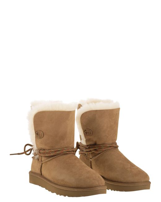 Ugg Brown Bailey Tie Wildleder -Knöchelstiefel