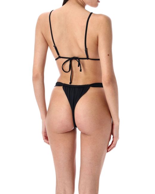 Let's Swim Black Ruched Bikini Bottom