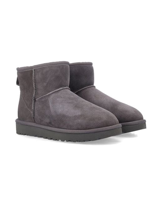 Ugg Brown Classic Mini Ii Suede Boots With Shearling Lining