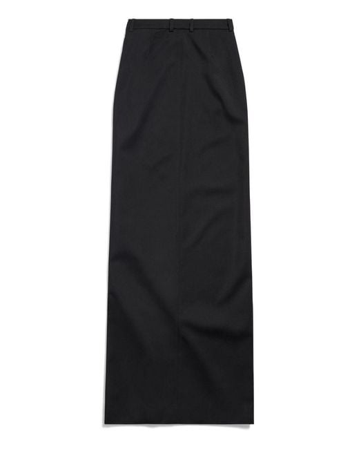 Balenciaga Black Wool Midi Skirt