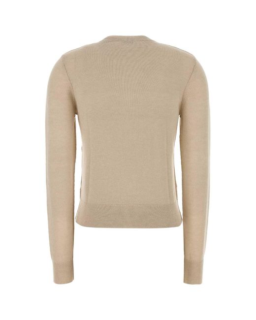 Burberry Natural Cotton And Wool Cardigan