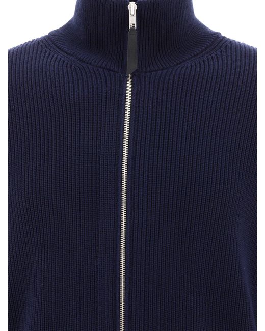 Maison Margiela Blue Knit Zip-up Cardigan for men