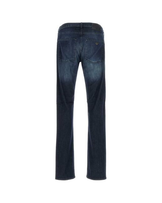 Emporio Armani Blue Stretch Denim Jeans for men