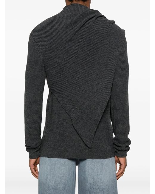 Entire studios Black Wrap Sweater Ash