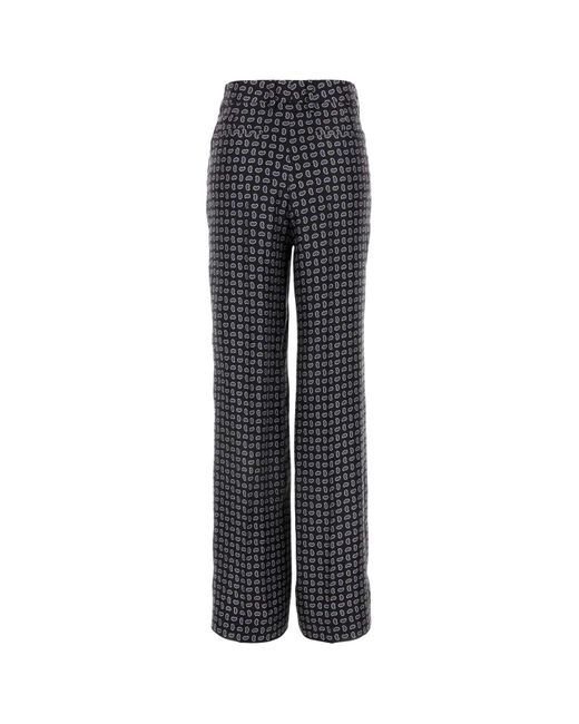 Prada Blue Printed Silk Pant
