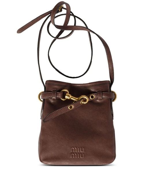 Miu Miu Brown Contenitori Nappa Aviator