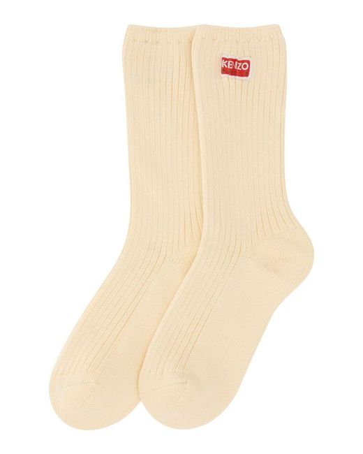 KENZO Natural Sock With Logo for men