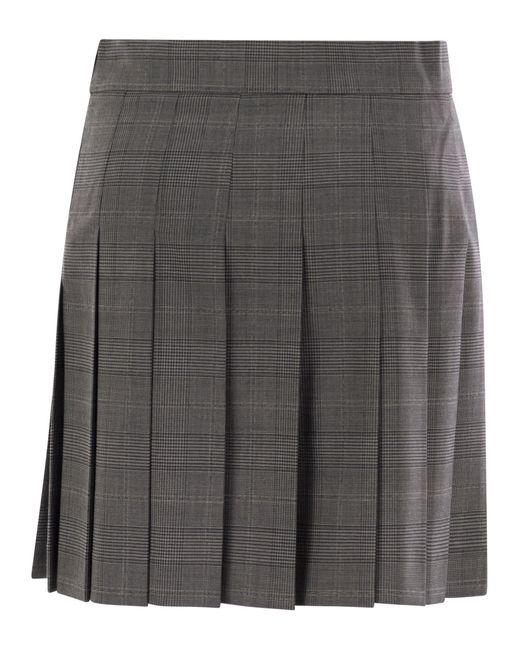 Max Mara Gray Alcuno Pleated Short Skirt