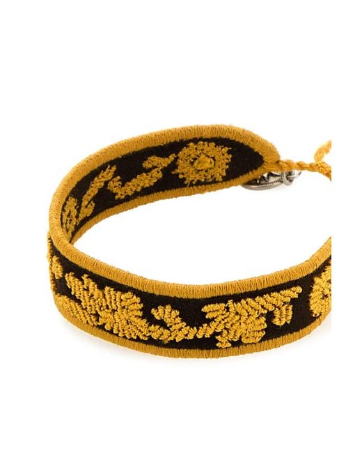 Prada Metallic Two-Tone Suede And Fabric Bracelet