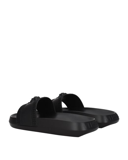 Versace Black Slippers And Clogs Rubber
