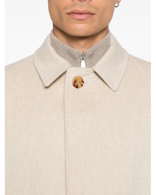 Lardini Natural Loose-Fitting Virgin Wool Coat for men
