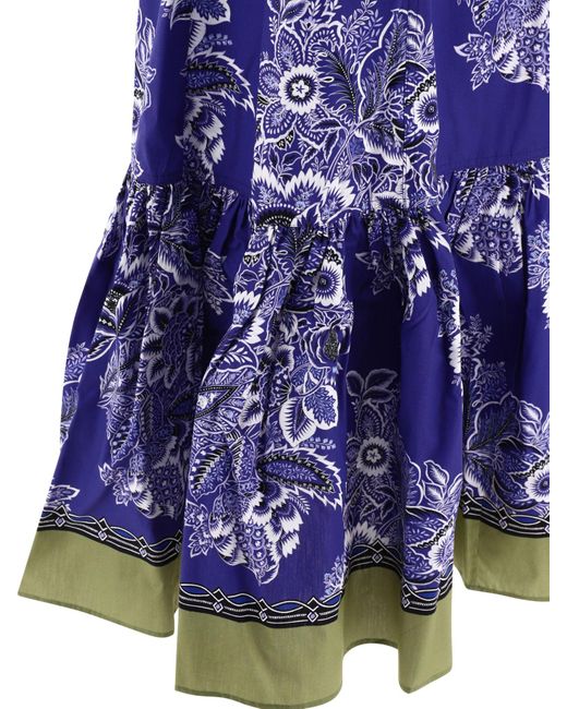 Etro Bandana Bouquet Dress in het Blue