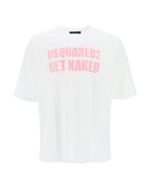 DSquared² Skater fit bedrucktes T -Shirt in Pink für Herren