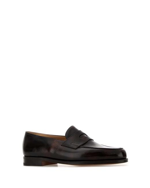 John Lobb Black Solid Lopez Loafers for men