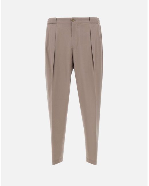 BRIGLIA Gray Portobello S Taupe Trousers for men