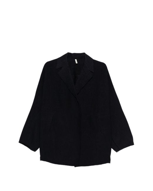Boboutic Black Cotton And Linen Long Blazer