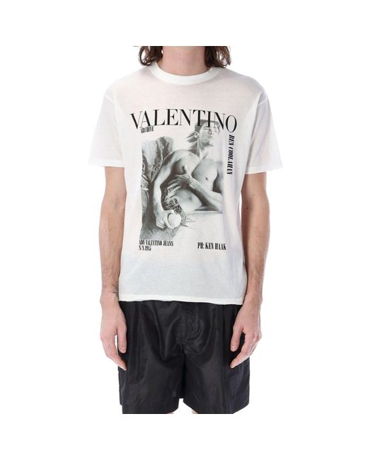 Valentino Archive Print T -shirt in het White voor heren